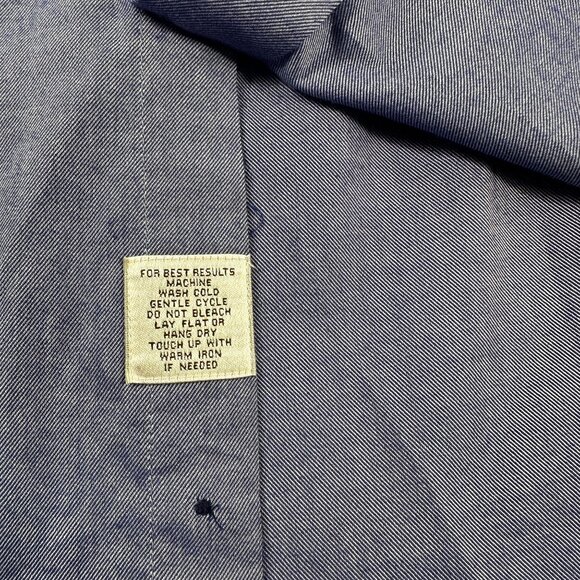 Peter Millar Button Up Shirt Men Chambray Cotton Long Sleeve Work Sport - Picture 3 of 13